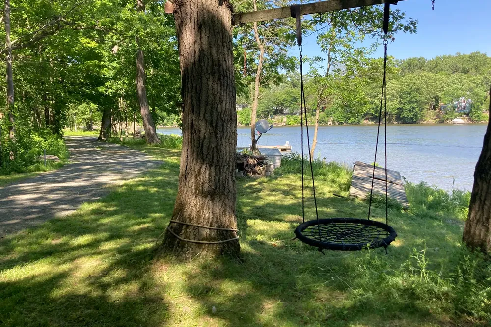 Rope swing and the river at Cabin 11