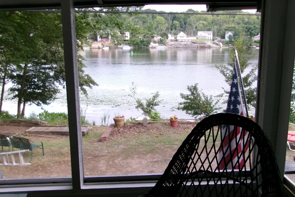 View of the river from Cabin 12's screened porch