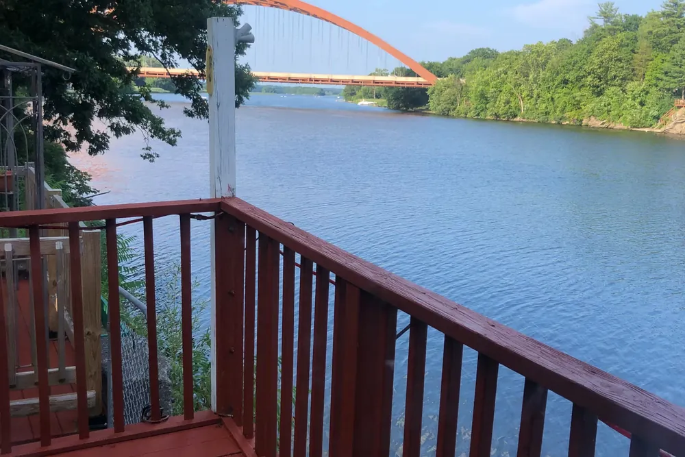 The river and Twin Bridges from Cabin 6's deck